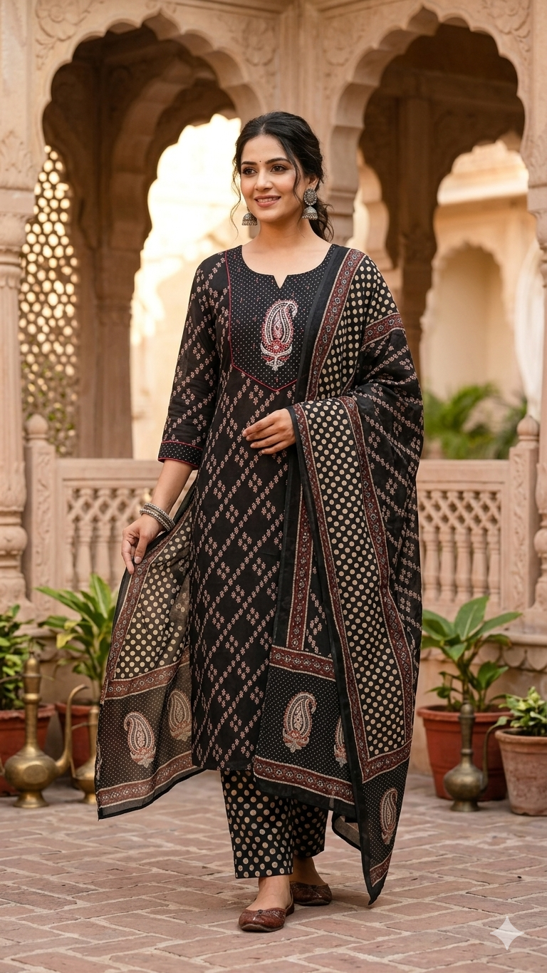 Midnight Paisley Cotton Salwar