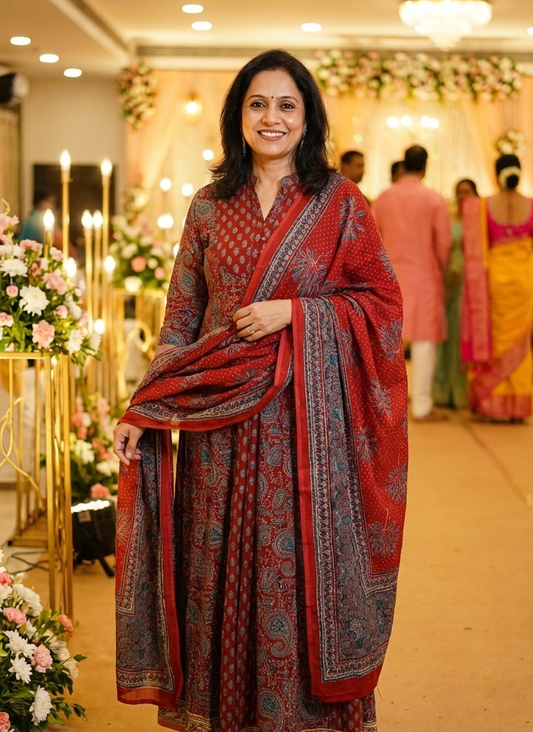 Royal Vermilion Heritage Anarkali