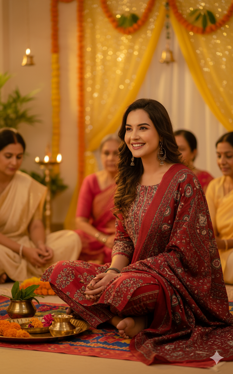 Rose Red Cotton Salwar