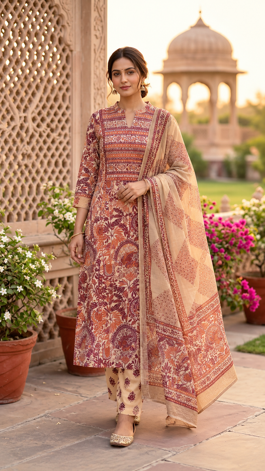 Rust Red Earthy Cotton Salwar
