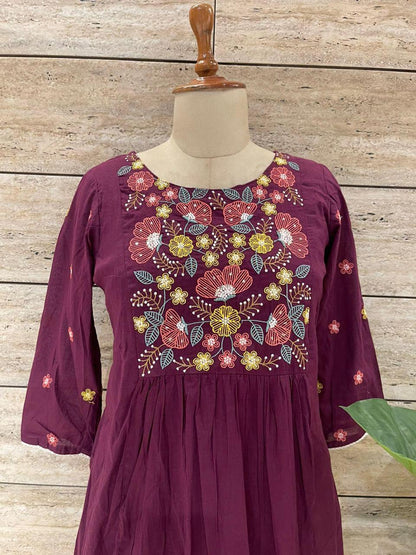 Cherry Anarkali Mul Cotton Salwar