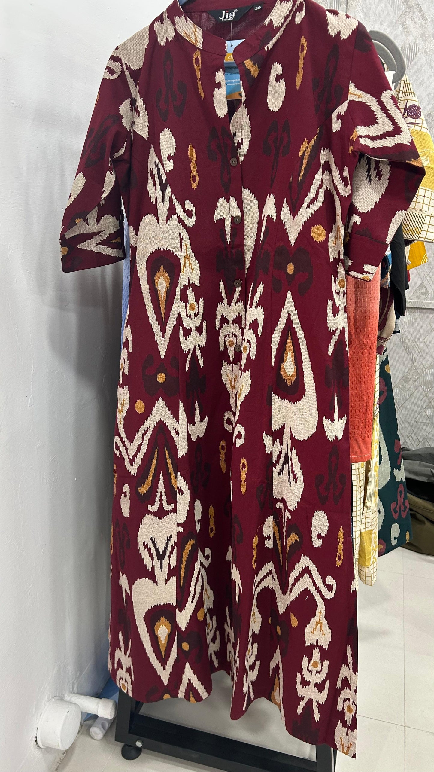 Brown Ikkat Kurti