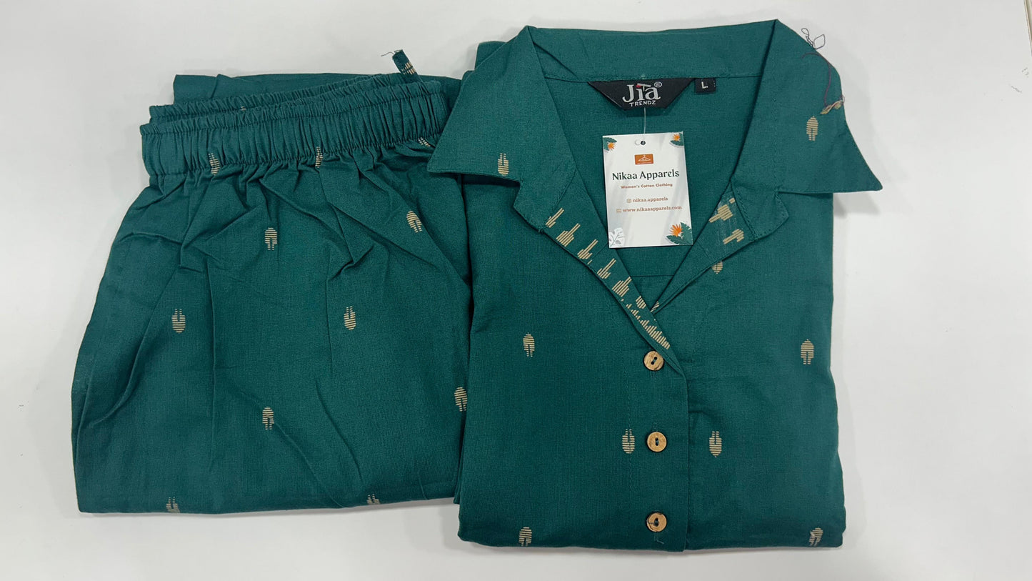 Rama Green Handloom Cotton Coords