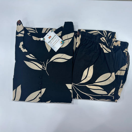 Black Beige Cotton Coords