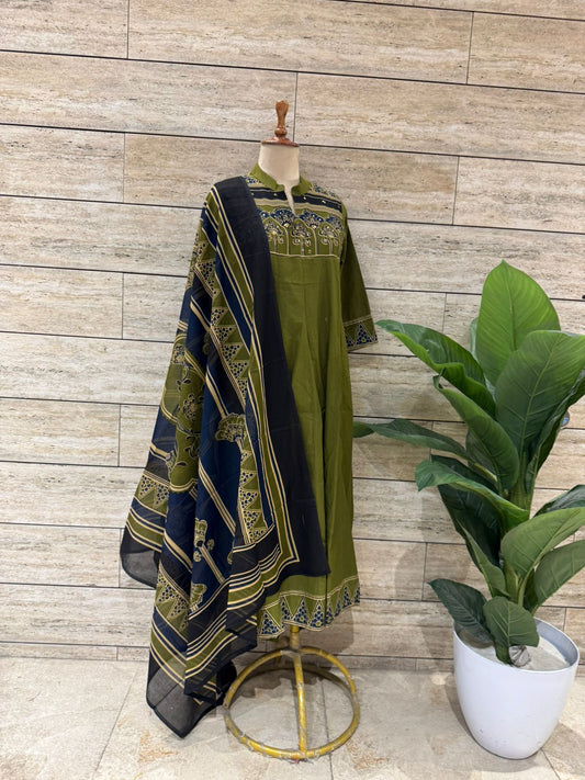 Leaf Green Anarkali