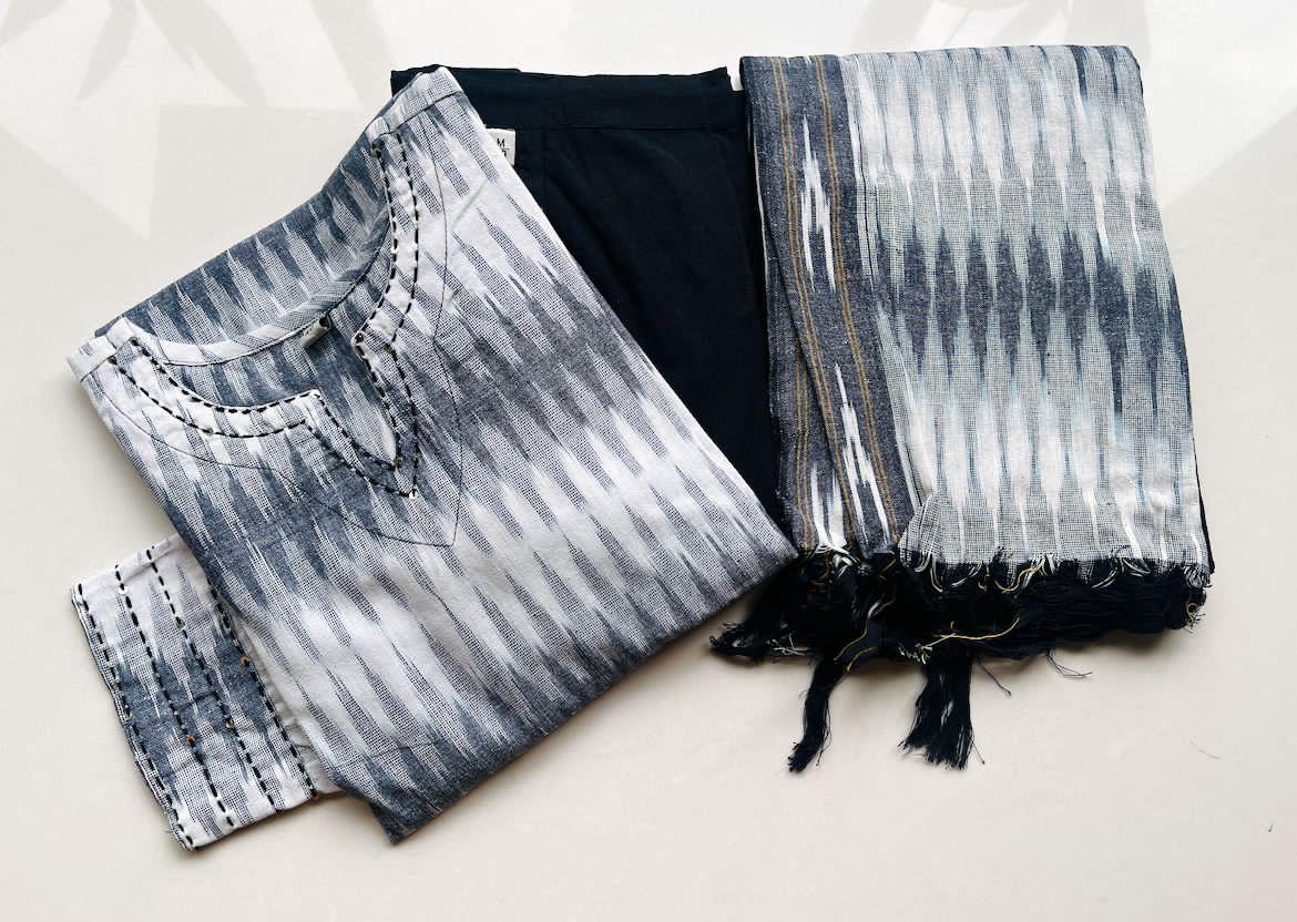 Black & White Ikkat Handloom Salwar
