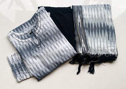 Black & White Ikkat Handloom Salwar
