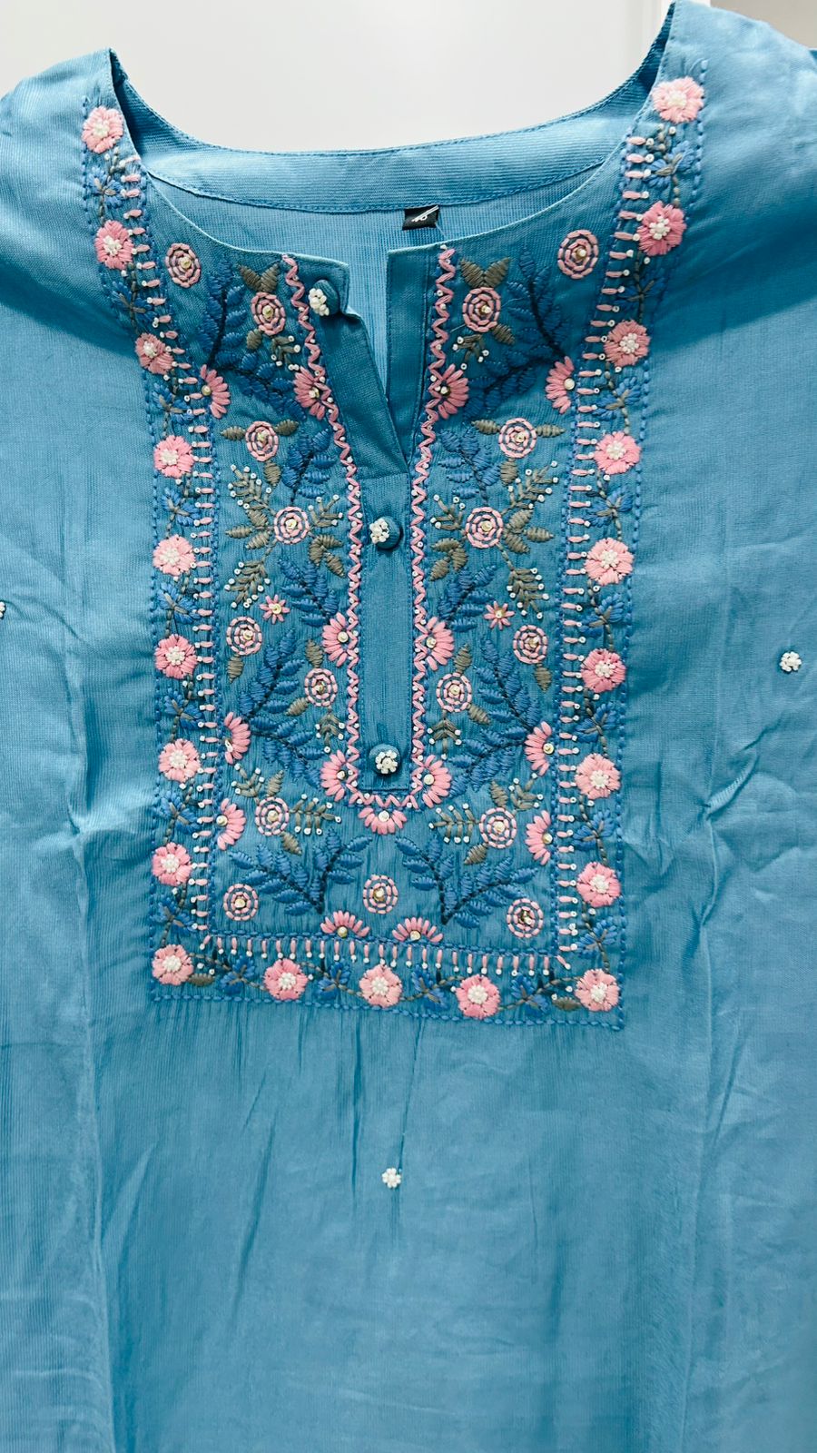 Pacific Blue Jacquard Silk Salwar