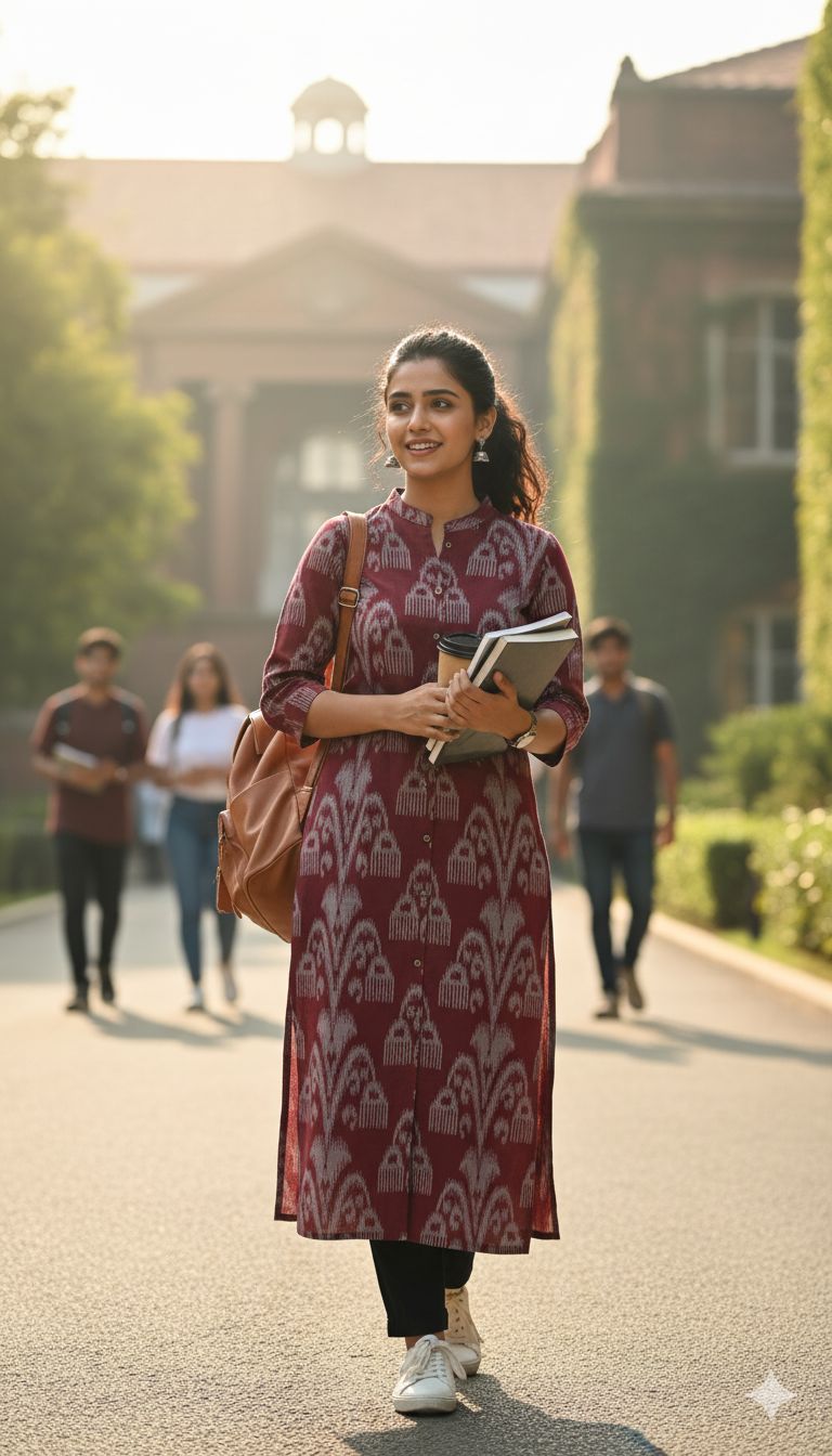 Maroon Cotton Flex Kurti