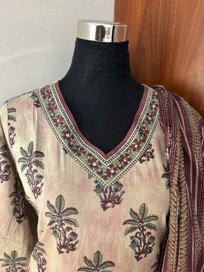 Beige Maroon Salwar