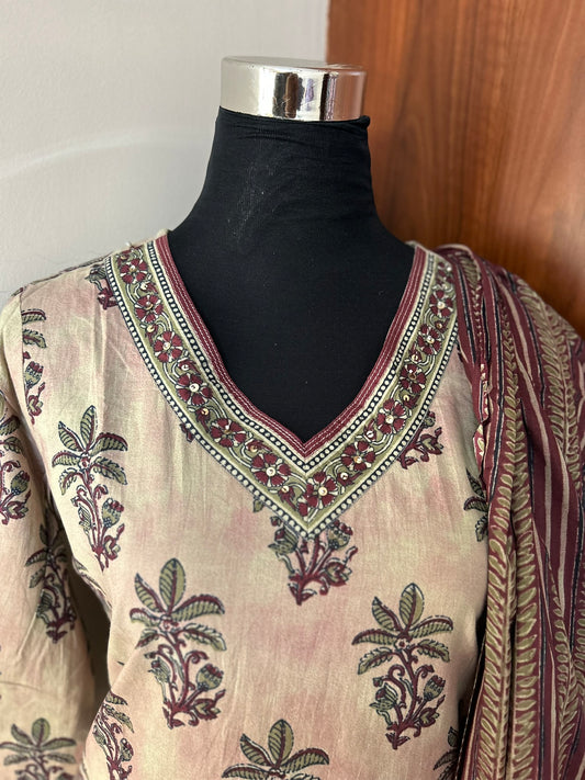 Beige Maroon Salwar