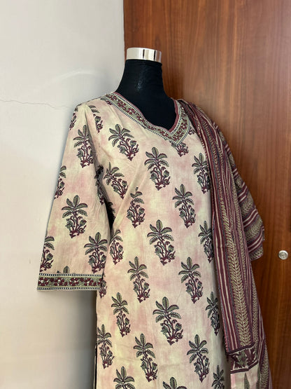 Beige Maroon Salwar