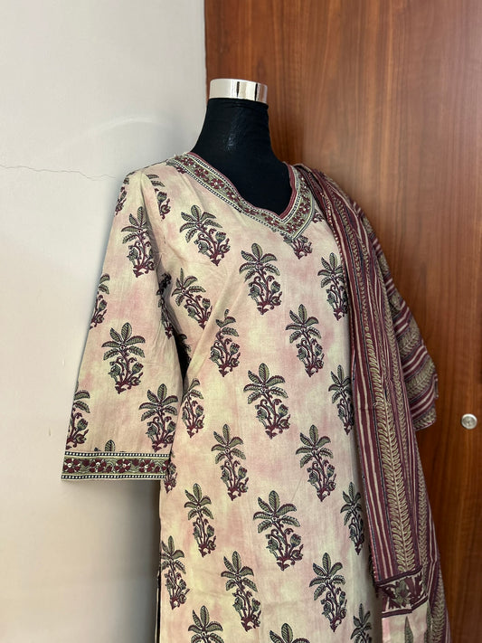 Beige Maroon Salwar