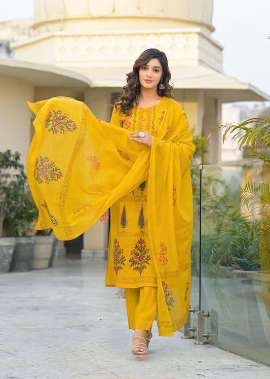Mango Yellow Cotton Salwar