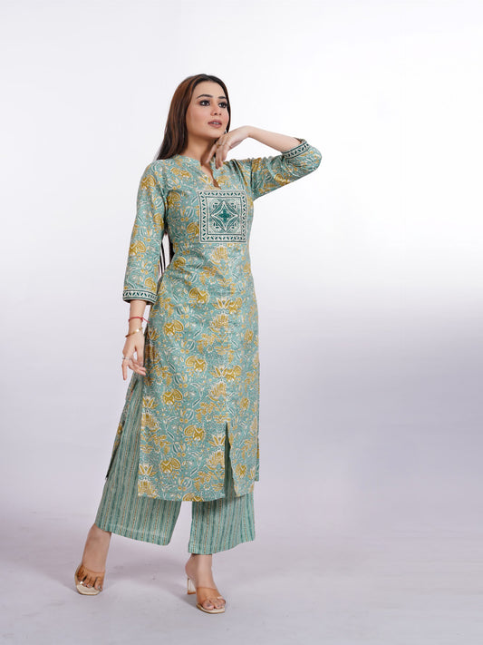 Leaf green Kurta Pant