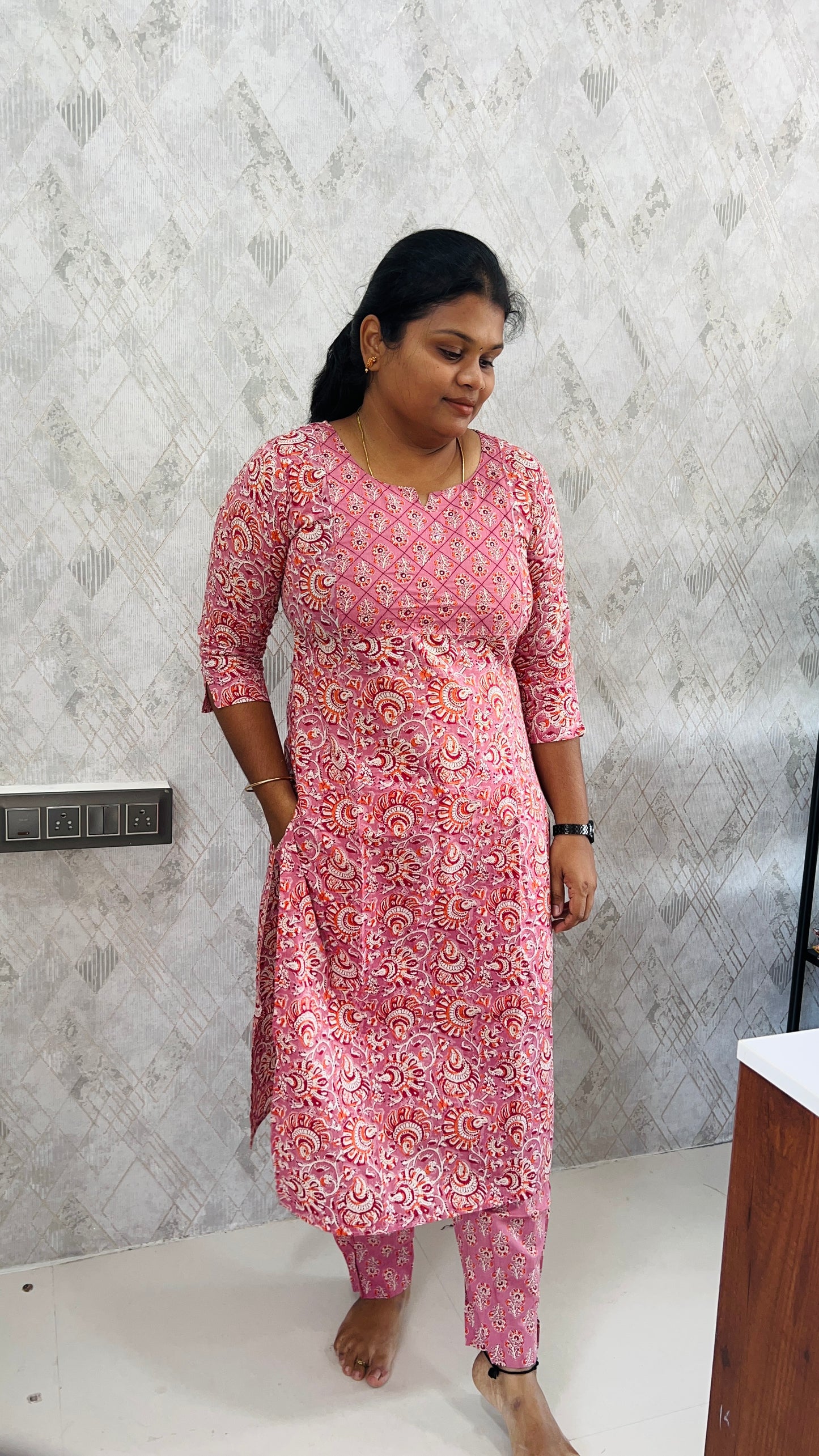 Pink Floral Salwar