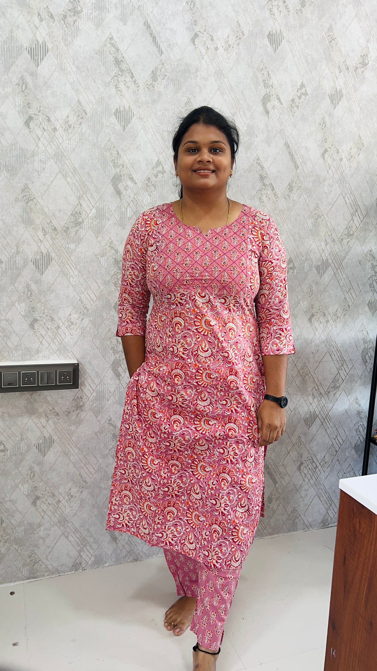Pink Floral Salwar