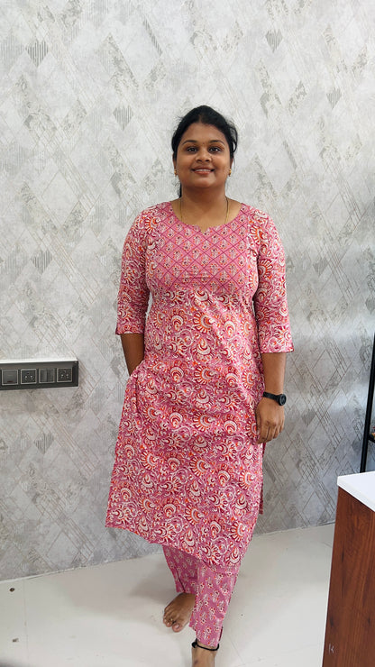 Pink Floral Salwar