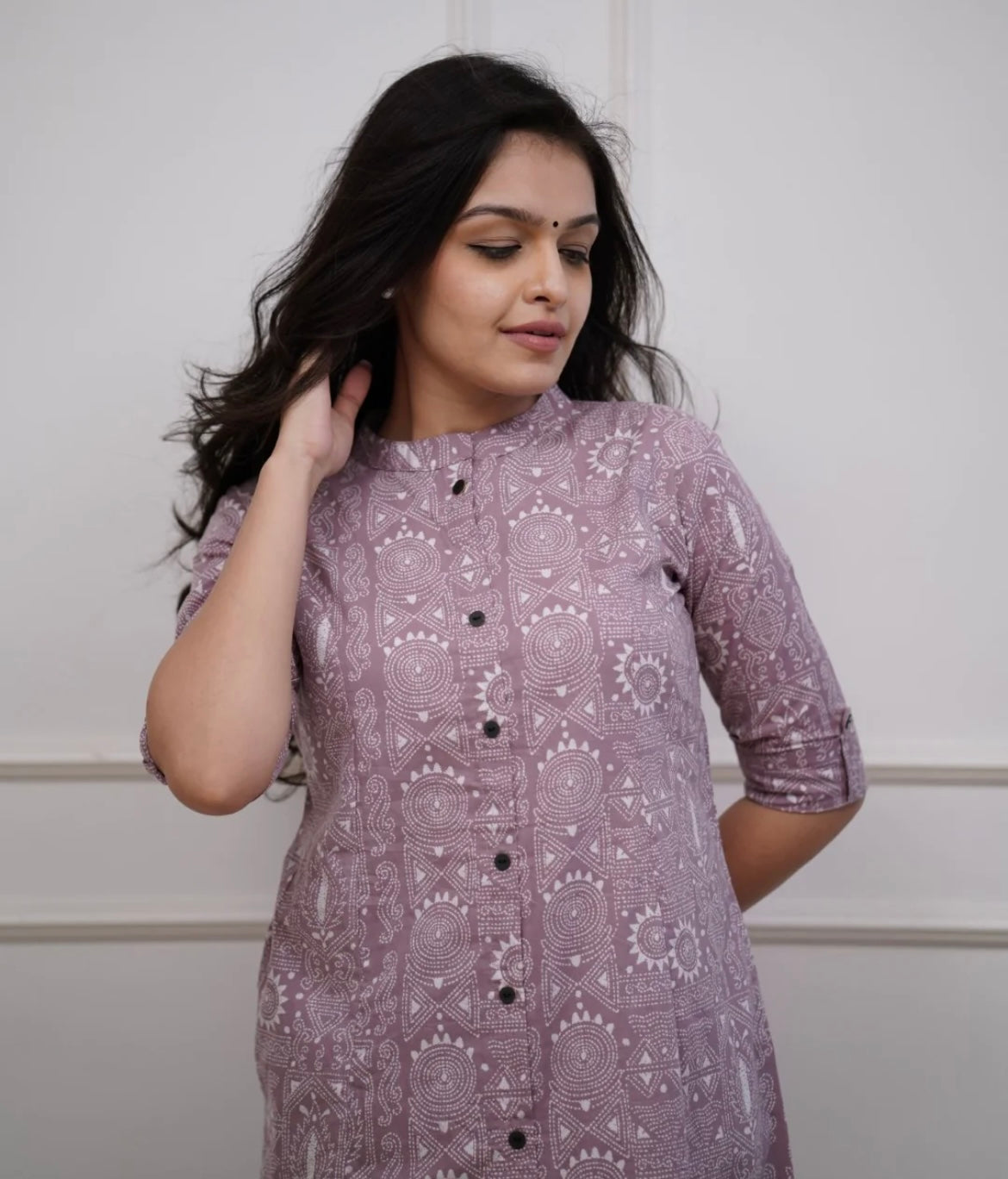 Lavendar Cotton Kurta Palazzo