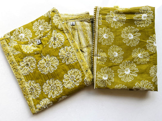 Lime Green Cotton Salwar