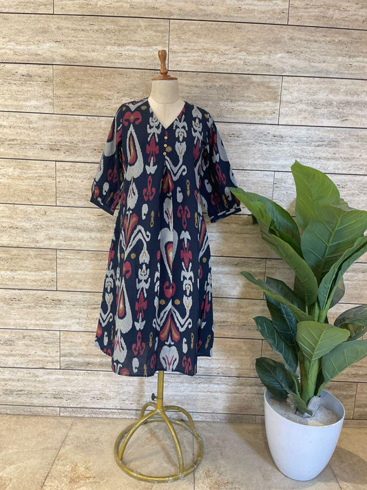 Navy Blue Cotton Maxi