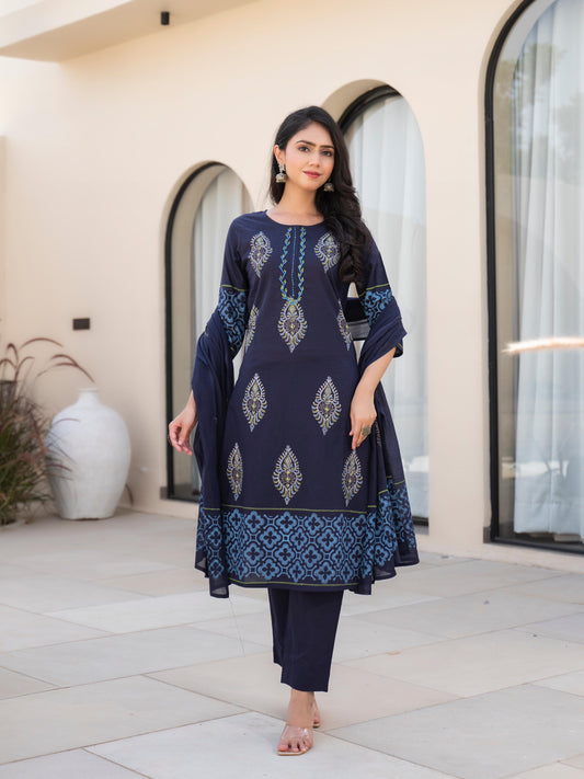 Navy Blue Cotton Salwar