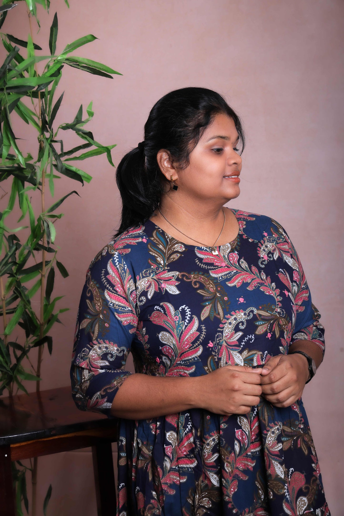 Navy Blue Kalamkari Maxi
