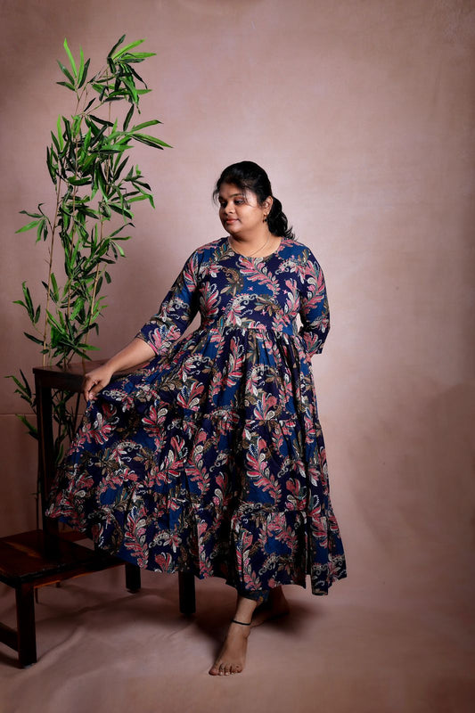 Navy Blue Kalamkari Maxi