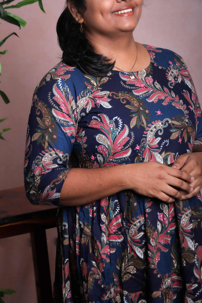 Navy Blue Kalamkari Maxi