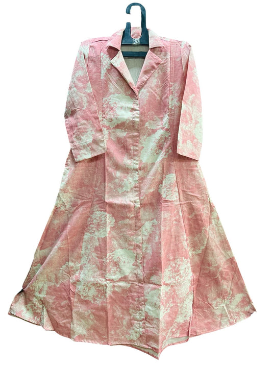 Pink Panelled Collar Maxi
