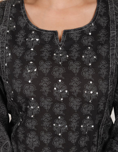 Pitch Black Salwar with Palazzo