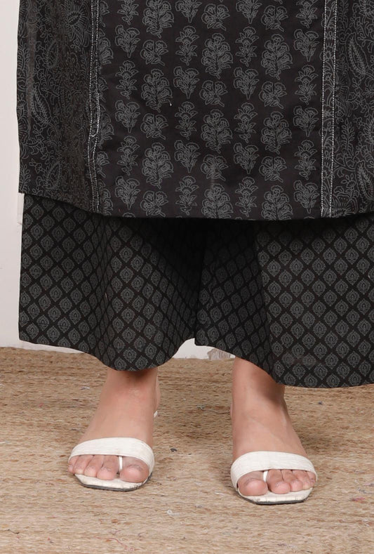 Pitch Black Salwar with Palazzo