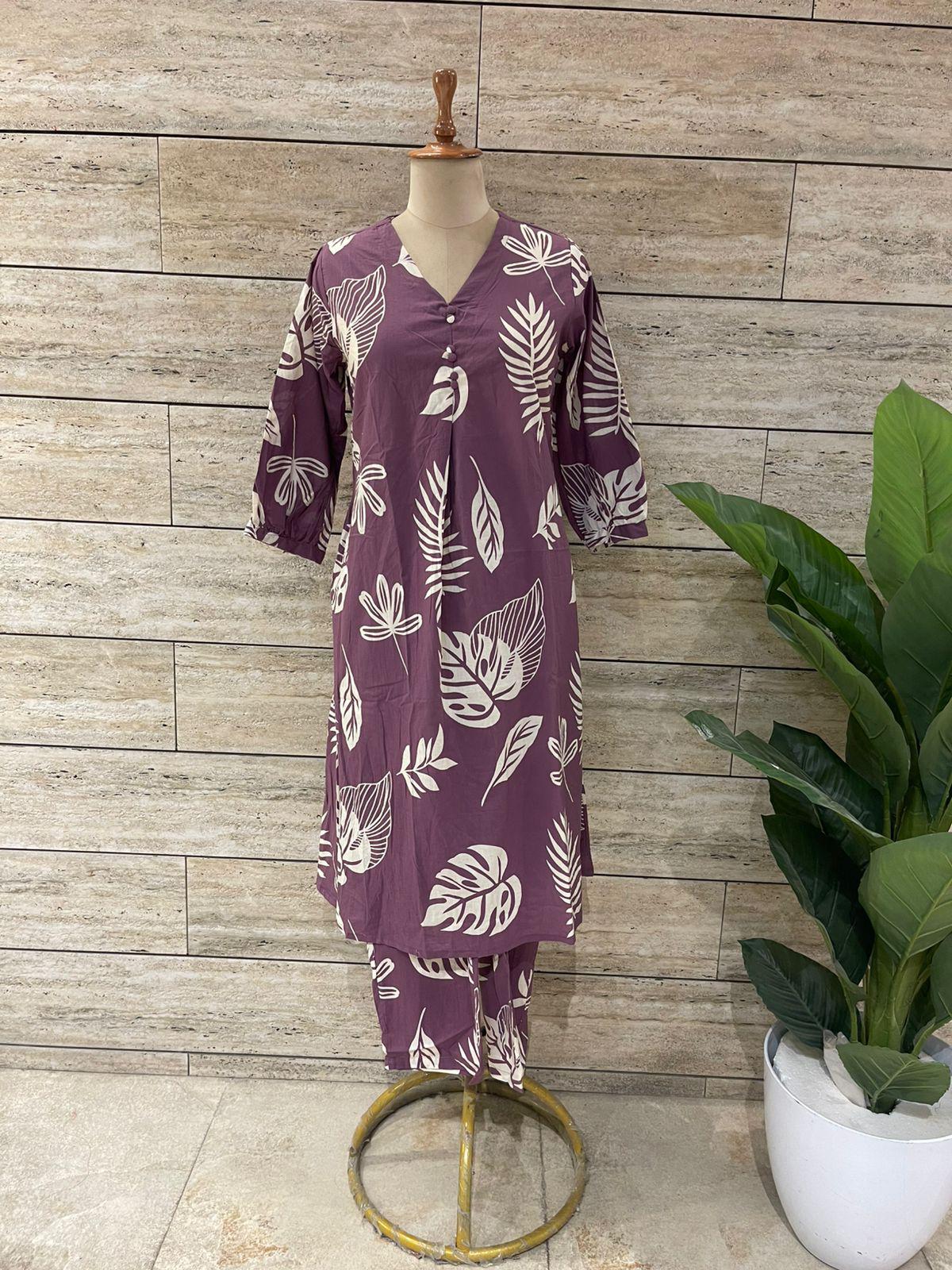 Lavendar Floral Mul cotton Coords