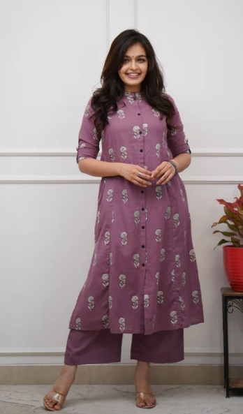 Purple mul cotton Coords