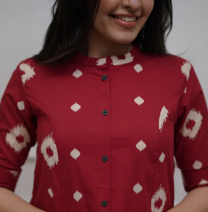 Red Cotton Palazzo Coords