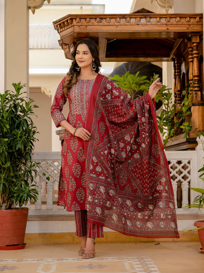 Rose Red Cotton Salwar