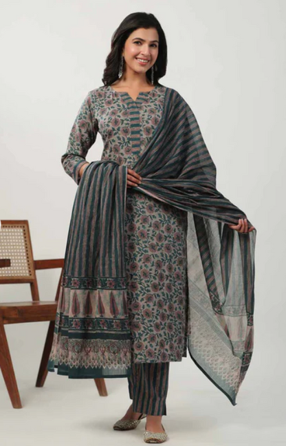 Grey -Dark Teal Salwar