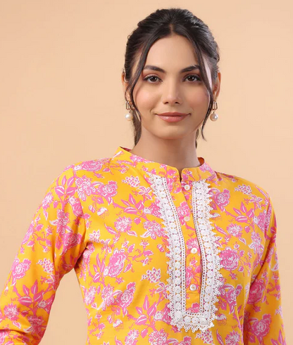 Orange Pink Kurta Pant