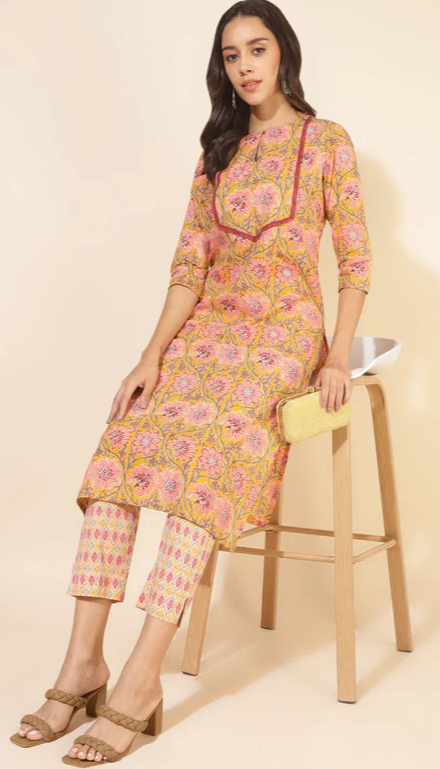 Mango Yellow Kurta Pant