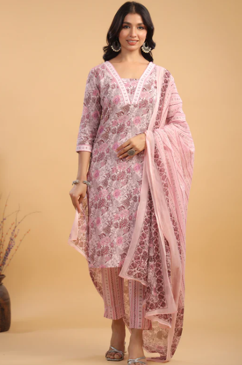 Floral Lavender Cotton Salwar