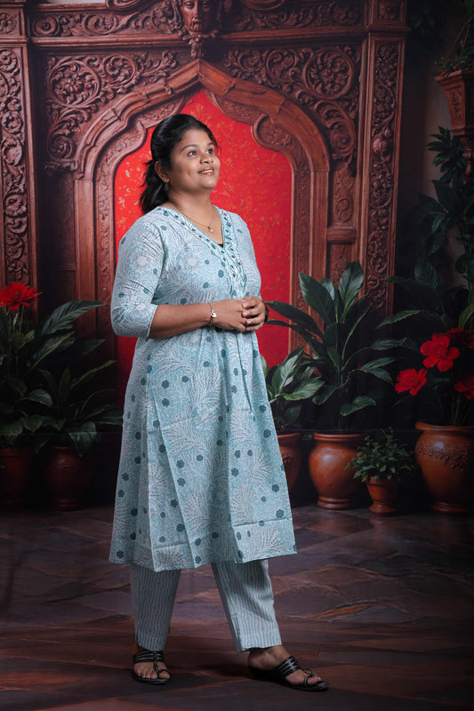 Lite Aqua Aline Kurta Pant