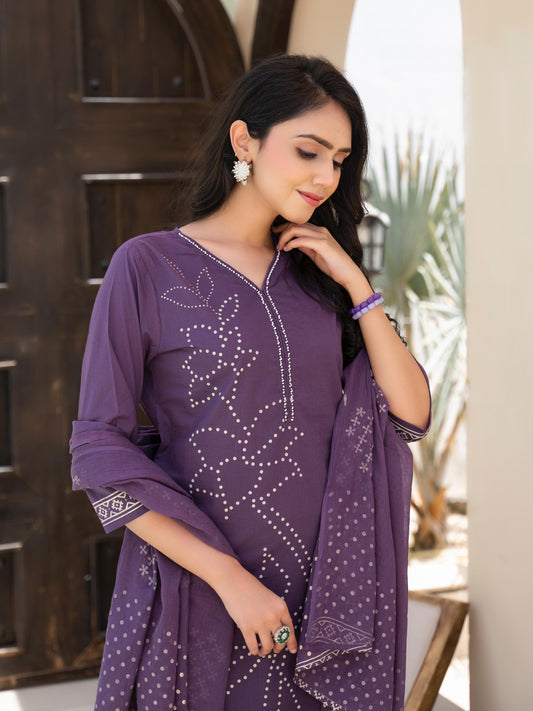 Deep Violet Cotton Salwar