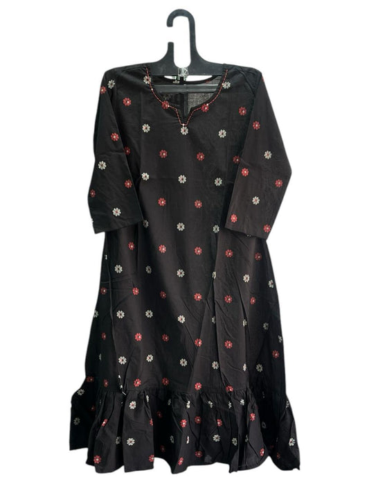 Black Frilled Maxi