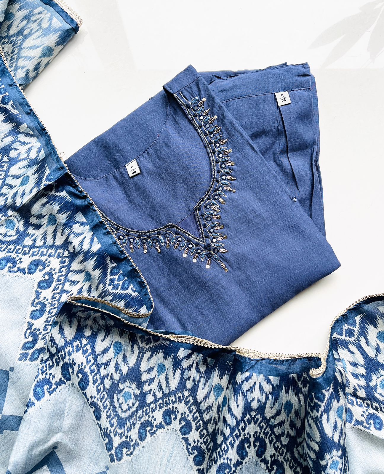 Delph Blue Silk Salwar