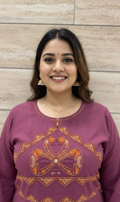 Purple Orange Plus size Salwar