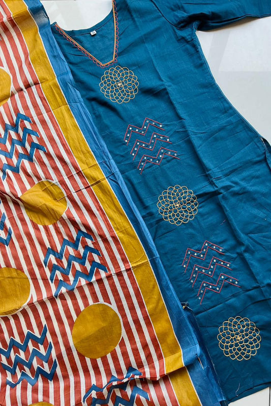 Indigo Dabu Handwork Cotton Salwar