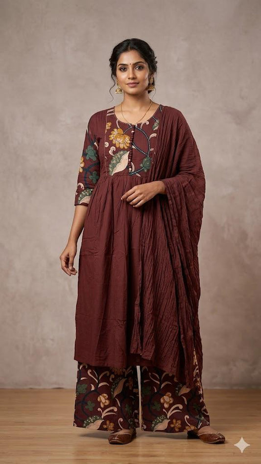 Coffee Kalamkari Salwar