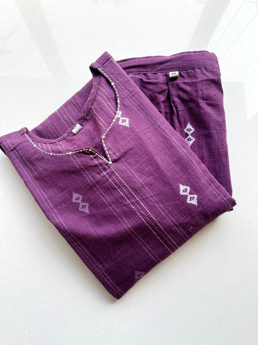 Violet Loom Grace – Handloom A-Line Co-ord Set