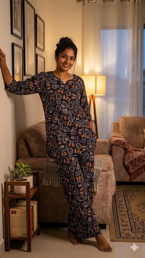 Midnight Mosaic Night Lounge Set