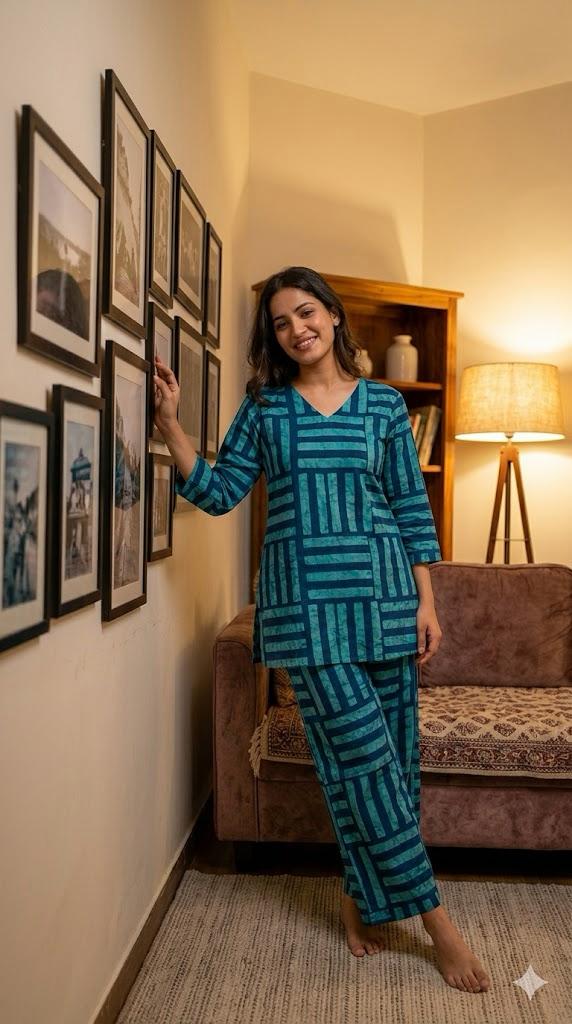 Teal Haven Night Lounge Set